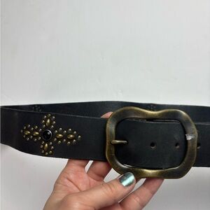 linea pelle leather studded belt sz M-L